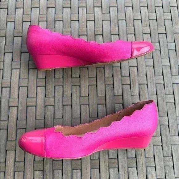 FS/NY‎ Women’s Pink Jigsaw Wedge Pumps Size 9 - Picture 3 of 11